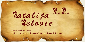 Natalija Melović vizit kartica